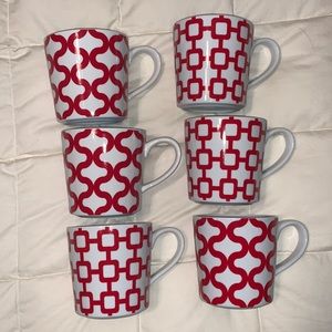 Set of 6 Crate and Barrel Mugs
